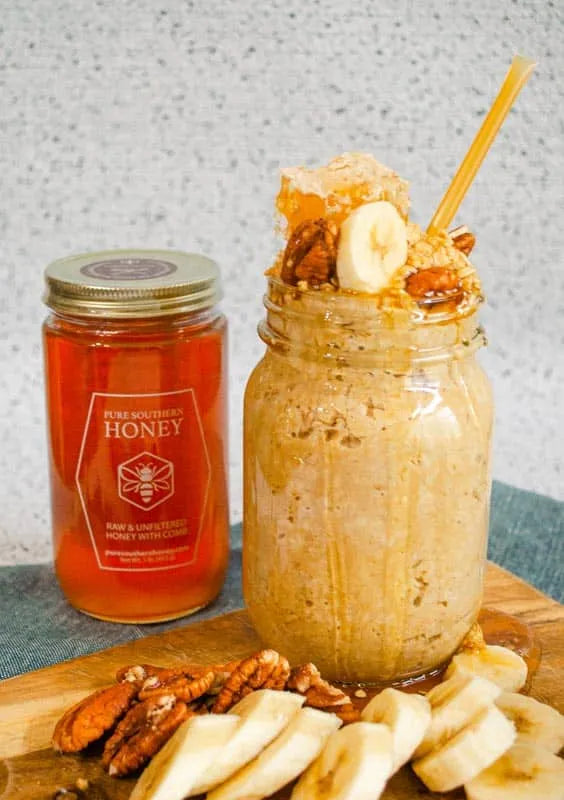 Honey, Almond Butter, and Banana Overnight Oats