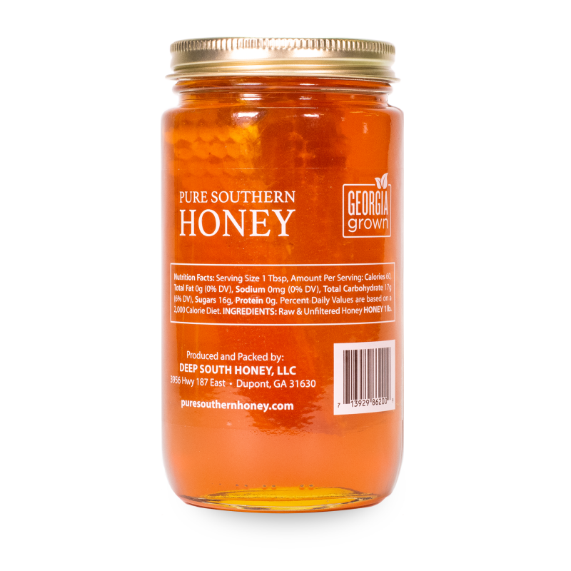 Raw & Unfiltered Honey with Comb - 1lb